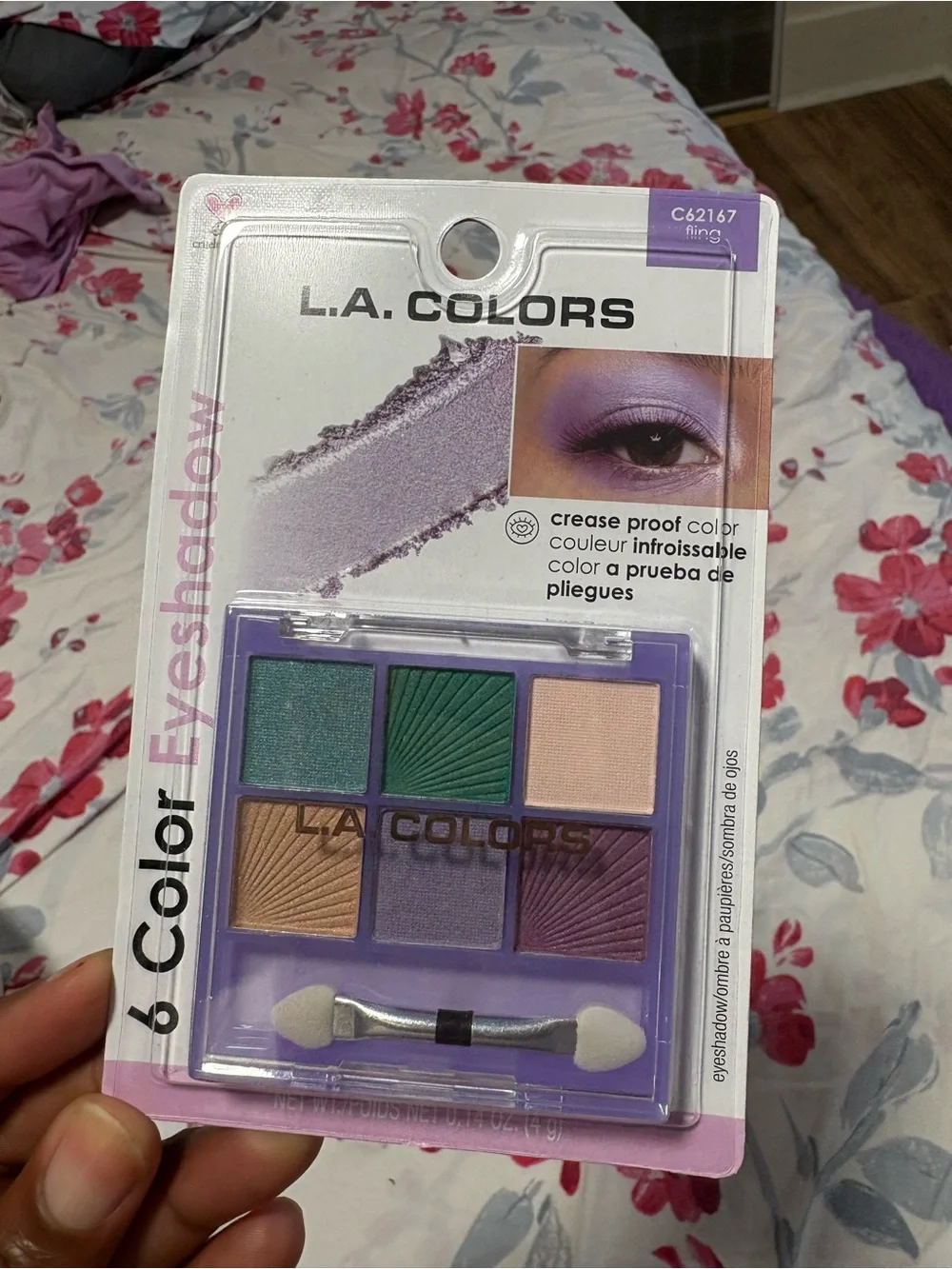 L.A. COLORS Quad Eyeshadow - Pink, Green, Gold, Purple